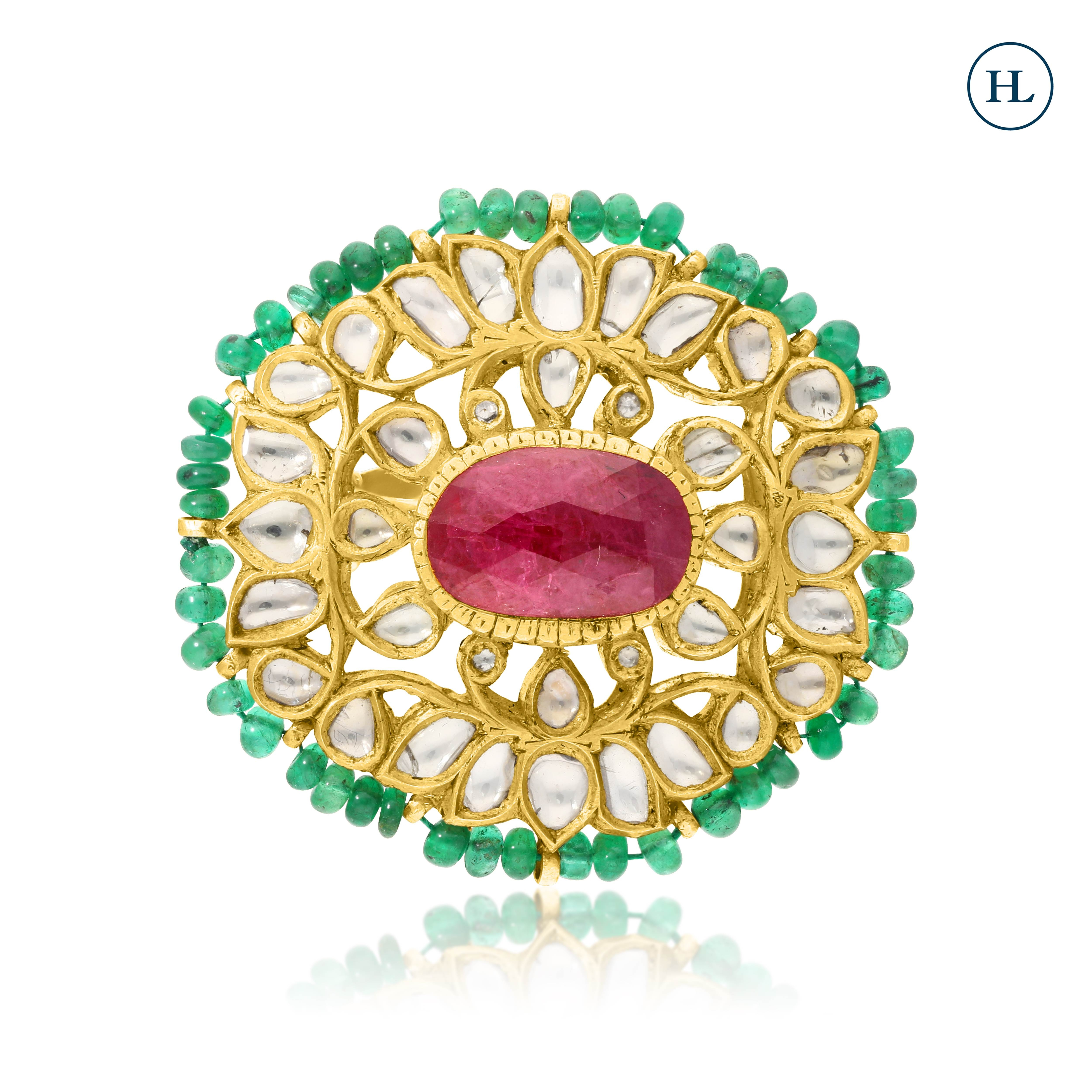 Pearl Polki Rings Online
