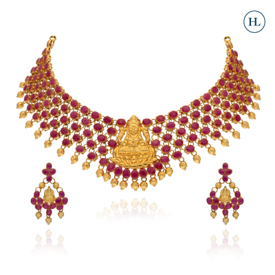 Gold & Ruby Temple Choker Set