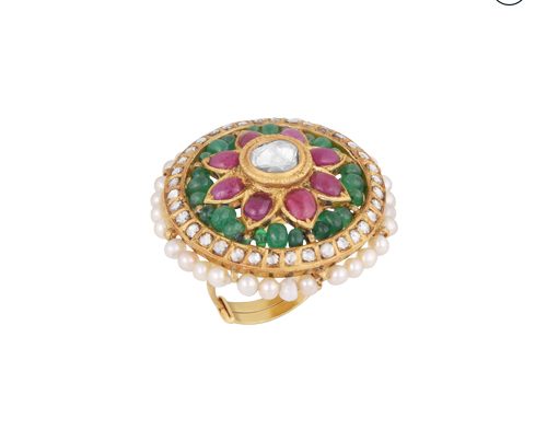 Hazoorilal Polki Ring