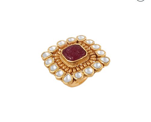 Hazoorilal Polki Ring