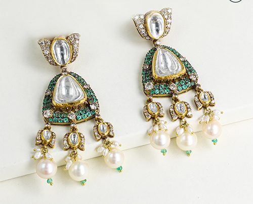 Hazoorilal Polki Earring
