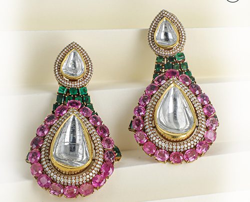 Hazoorilal Polki Earring
