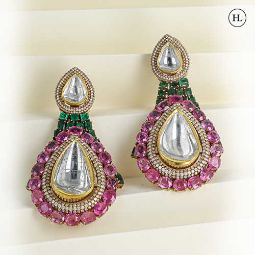 Hazoorilal Polki Earring