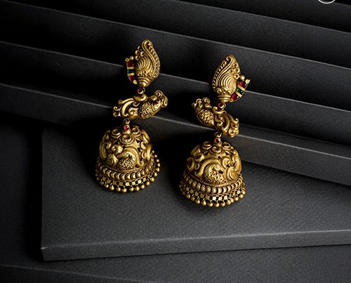 Hazoorilal gold earrings