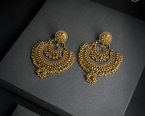 Hazoorilal gold earrings